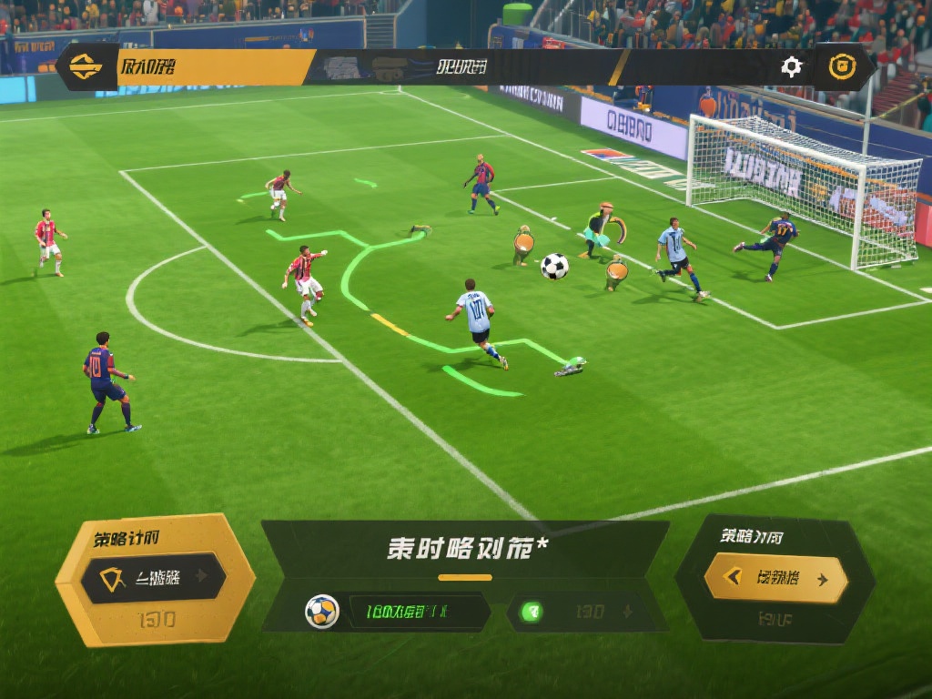 此外，游戏中还设有策略调整功能，玩家可以在比赛中根